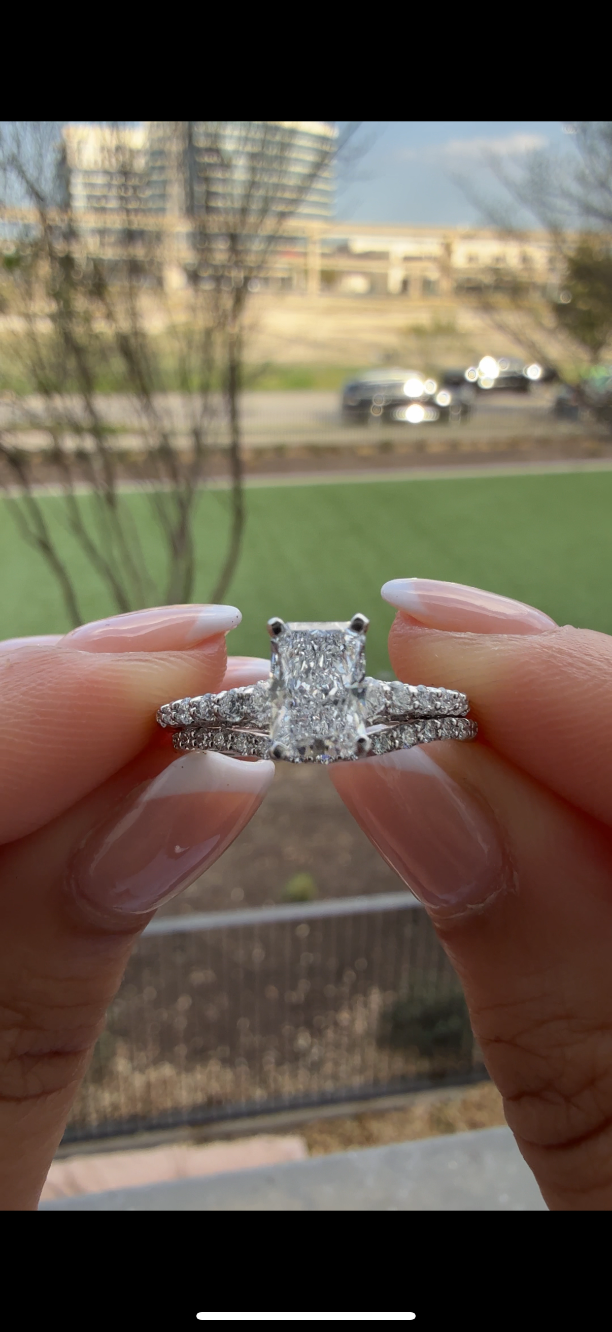 1.5ctw F-VS1 Radiant Lab Diamond Engagement Ring Set