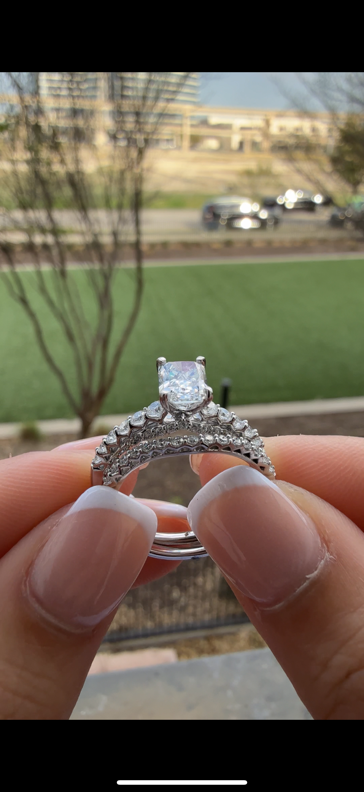 1.5ctw F-VS1 Radiant Lab Diamond Engagement Ring Set