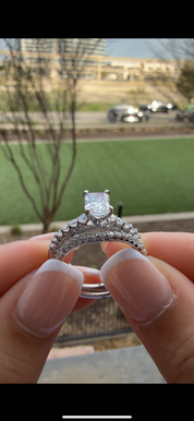 1.5ctw F-VS1 Radiant Lab Diamond Engagement Ring Set
