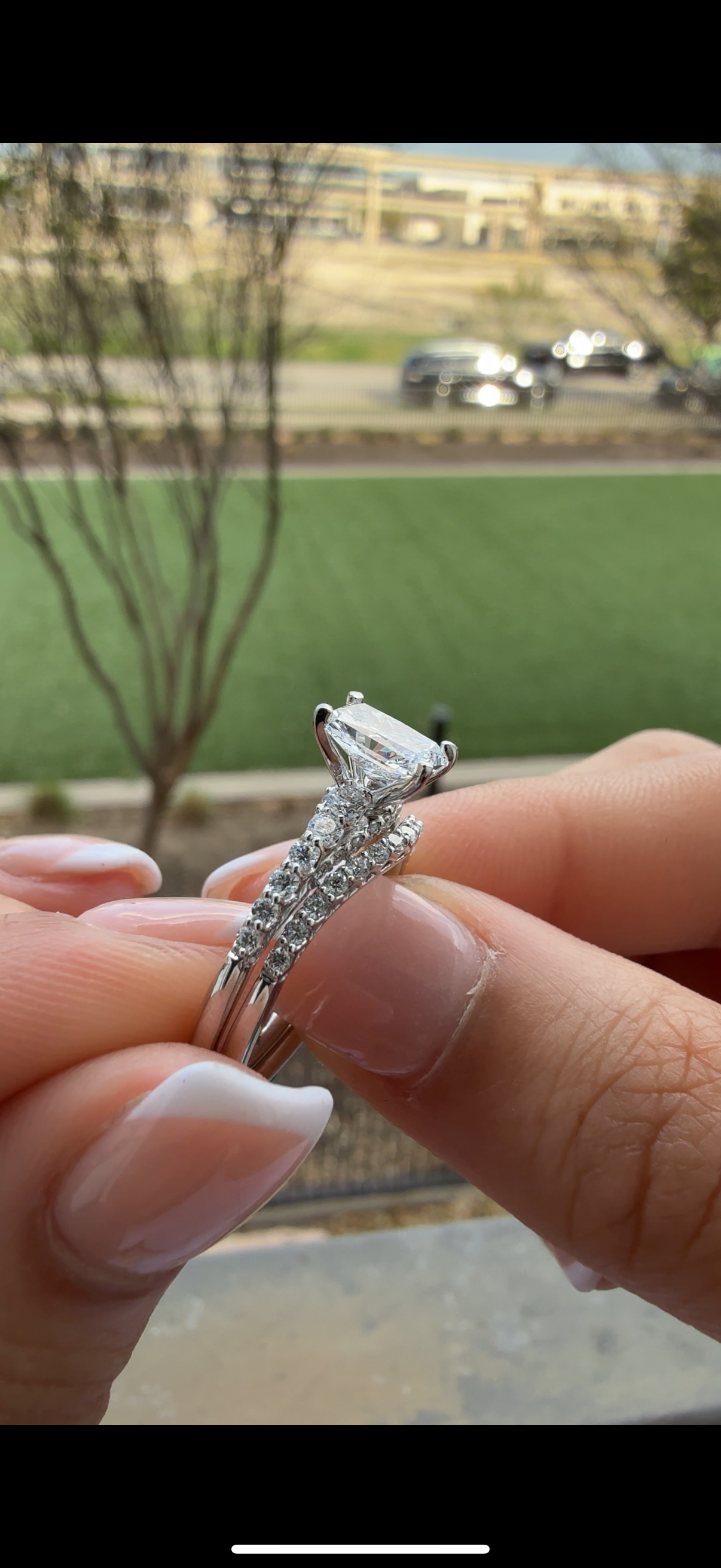 1.5ctw F-VS1 Radiant Lab Diamond Engagement Ring Set
