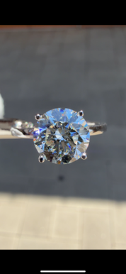 2.11ctw F-VS1 Round Paisley Lab Diamond Engagement Ring