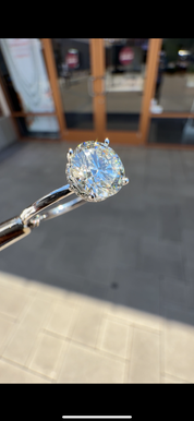 2.11ctw F-VS1 Round Paisley Lab Diamond Engagement Ring