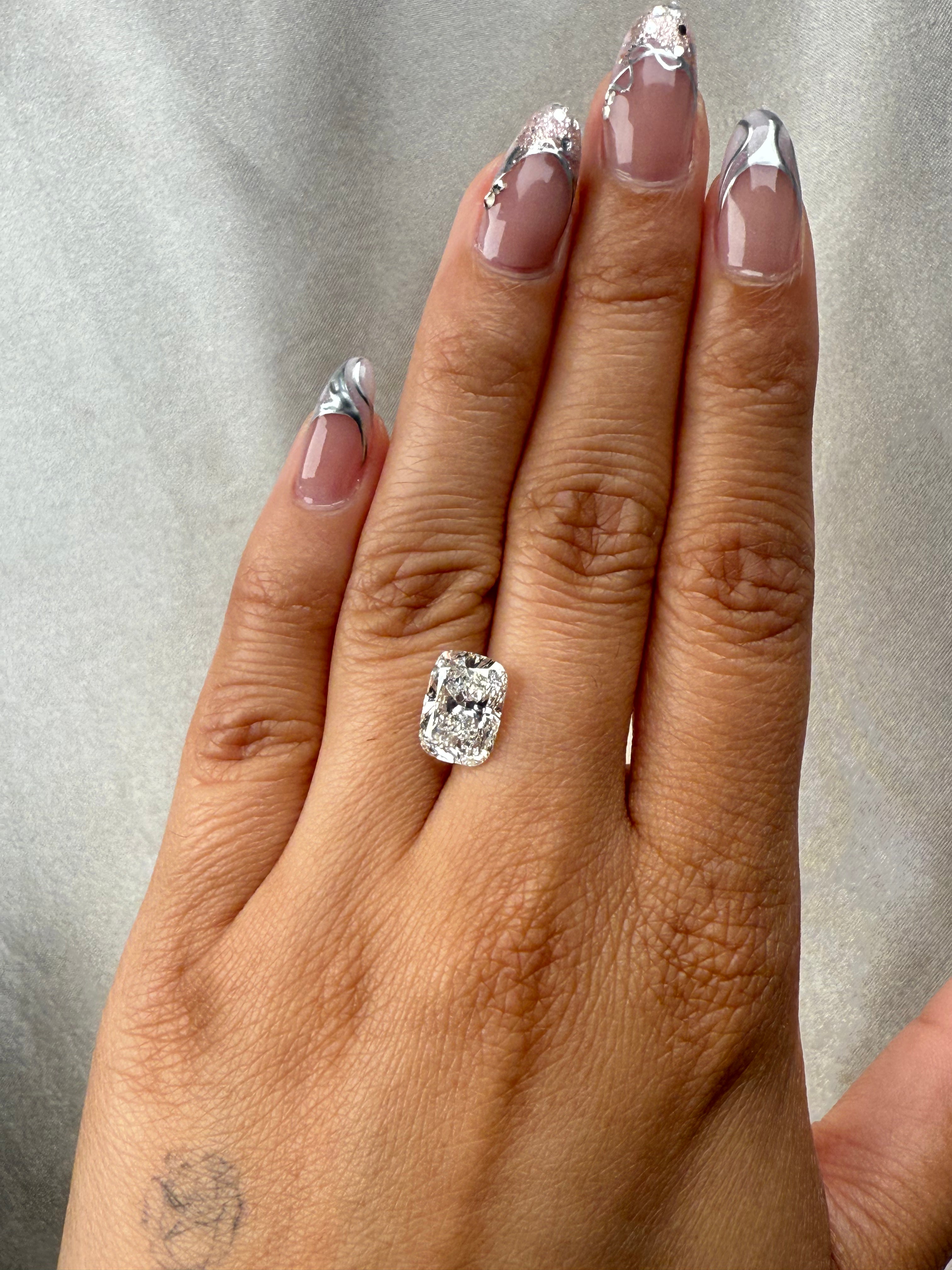 3.10ct E VVS2 Elongated Cushion Lab Grown Diamond