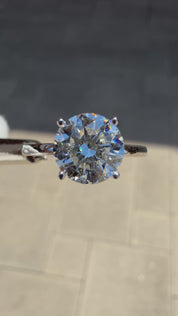 2.11ctw F-VS1 Round Paisley Lab Diamond Engagement Ring